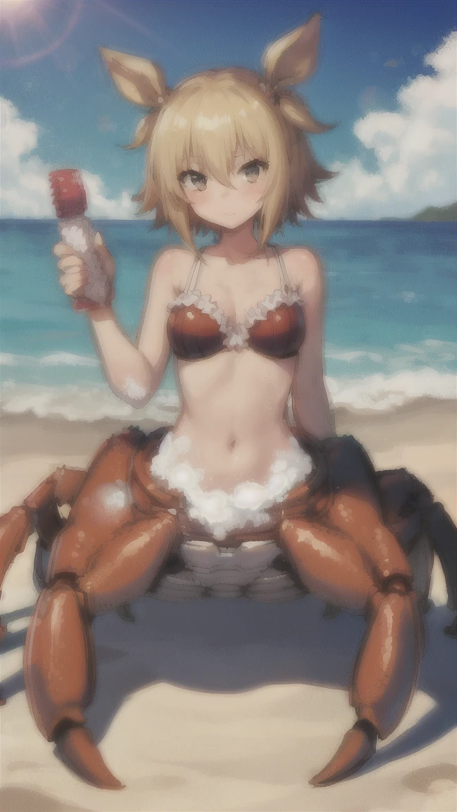 nsfw, (masterpiece), (photo realistic1.4), ultra high res, best quality, 8k official art,figure,very detailed,anime color,perfect hands, perfect fingers, perfect legs),(cowboy shot,From front), 1 girl, idol master,(haru yuuki),12yo,(orange hair), (midium long hair),(straight hair), ((purple eyes)),shiny hair, shining eyes, delicate line tail face, sitting, spread your legs, leaning forward,(abs:1.1), (glin smile:1.3),(one eye closed),((stick out tongue:1.3)),(((small height))),(((petite))), ((flat chest,very small breast)),(glowing skin:1.3), (Sweat:1.4), (open vagina:1.4), ((peace sign:1.5)),(sitting, spread legs, knees up), (Nice touch),((feel good)),((happy)),(saliva),(cum shot:1.3),(bukkake:1.9),(cum on Face:1.5),(cum on hair:1.5),(cum on armpit:1.5),((sports bikini)),(see-through) (glowing skin:1.3), (pubic orange hair:1.2),(vaginal penis:1.2), testicle, (a man:1.2), hetero, (lady sit astride on man:1.3), (lady on top,pov), (intense Sex:1.6), (Midsummer, deserted island, beach, beach mat,parasol,outdoor),(look at viewer),