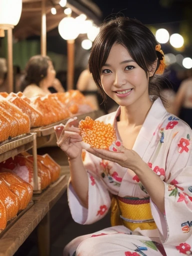 Best picture quality (8K, high resolution, Masterpiece: 1.2), super detailed, 215 Short Hair,Three braids long hair, 16-year-old woman,
Goldfish scooping main shot at a Japanese festival stall: A front view of a goldfish scooping tank at a food stall、Photographing the moment you look at goldfish。The goldfish are in a small pool on the ground.: From a side angle、Close-up of a concentrated expression as he watches the goldfish。Including the flickering lights reflected on the water surface。
yukata: 色鮮やかなyukataを着ており、The obi has a floral design。Hairpin in the hair(Hairpin)Refers to。
accessories: Festive bracelet on the wrist。Small Japanese-style earrings in the ears。
Small items: Wearing wooden clogs、In his hand he is holding a fan he bought at a food stall.。
illumination: The warm light of the lanterns illuminates the surroundings.、The food stalls are lined up as if floating in the night sky.。The goldfish scooping tank is equipped with underwater lights.、The water surface sparkles。
Active Pause ,
break Focus on upper 腰
, random cute pose ,big eyes ,Puffy eyes , Heart Pupil, blush , huge shy smile , salute