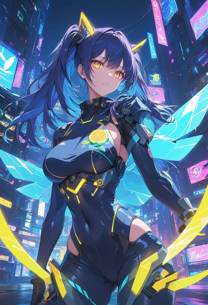 A female techno-shaman surrounded by a holographic array of geometric fractals, her body merging seamlessly with the pulsating, luminous patterns as she accesses a transcendental digital plane using her cybernetic enhancements.