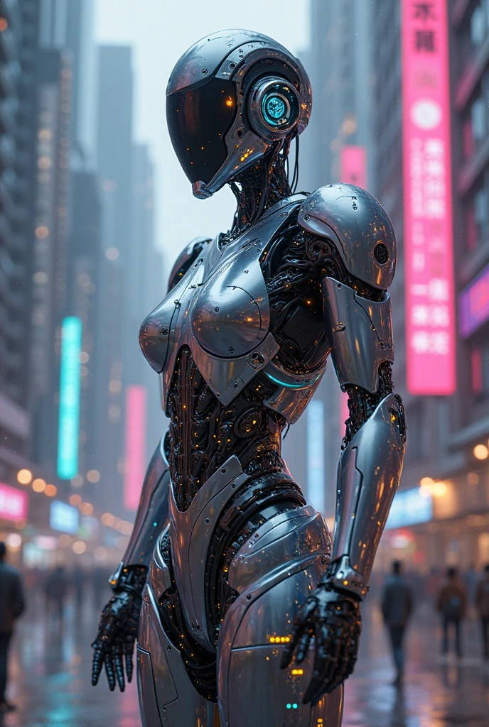 score_9, score_8_up, score_7_up, score_6_up, score_5_up, score_4_up, source_photo, rating_safe, ultra-detailed rainy dystopian landscape, soft diffused light
tall busty voluptuous android, futuristic fashion wardrobe, gigantic breasts, narrow waist, wide hips, wired joints