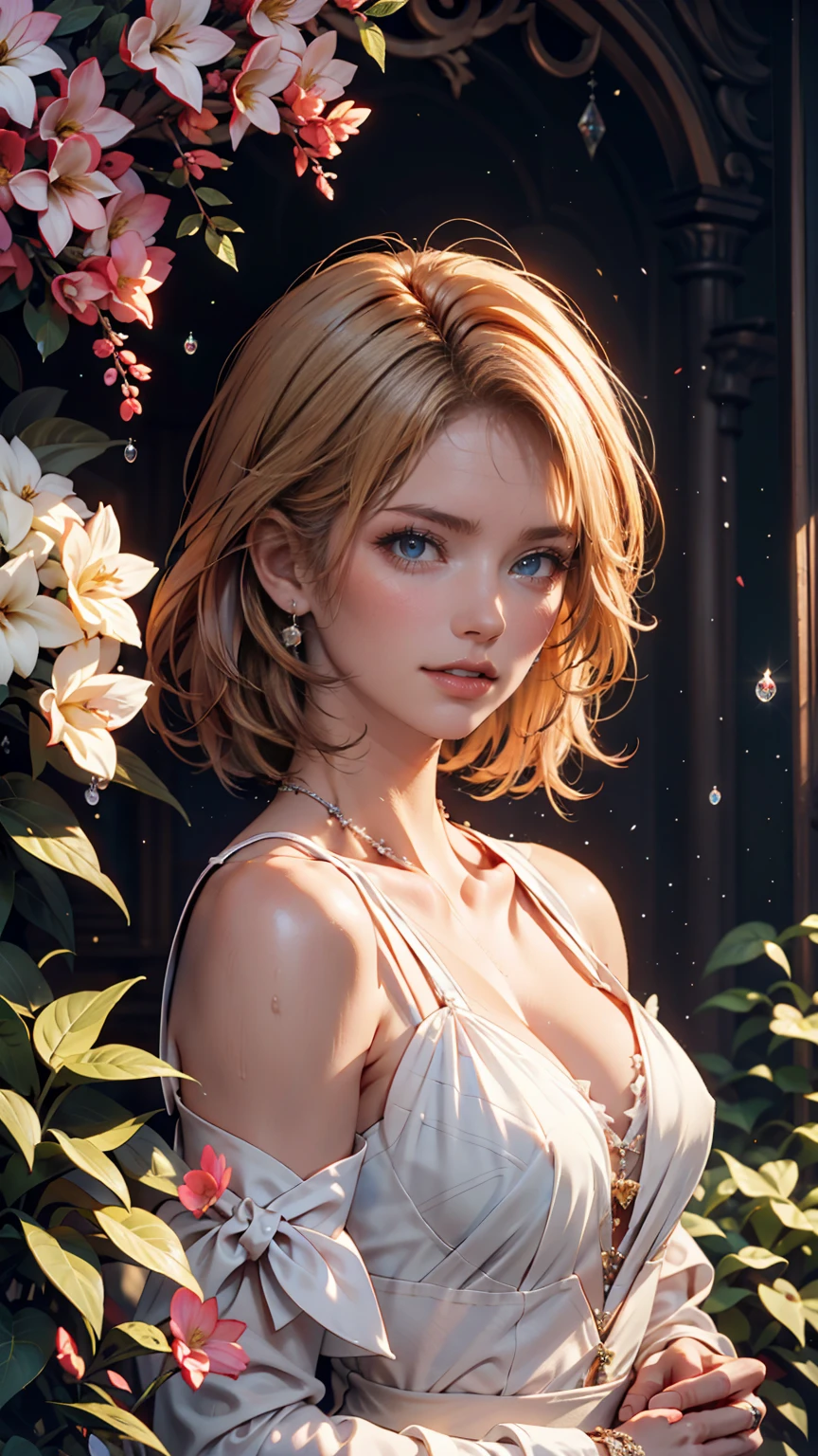 (best quality,4k,8k,highres,masterpiece:1.2),ultra-detailed,(realistic,photorealistic,photo-realistic:1.37),goddess, she is floating, she hovers over ground, sheer delicate silks, light source, gentle divine radiance, field of flowers, ethereal, graceful, flowing dress, glowing, divine energy, vibrant colors, surreal, magical, peaceful ambiance, soft petals, enchanting, dreamlike, ethereal beauty, tranquil, shimmering, surreal lighting, fantasy, beauty, magic, surrealistic, graceful movements, captivating, otherworldly, radiant, tranquility, mesmerizing, ethereal atmosphere, delicate features, enchantment, harmonious, serenity, ethereal surroundings, surreal night time landscape, ethereal glow, delicate flowers, mystical, heavenly, graceful posture, uplifting, otherworldly realm, tranquility, surreal atmosphere, soft and vibrant hues, glowing aura, blissful