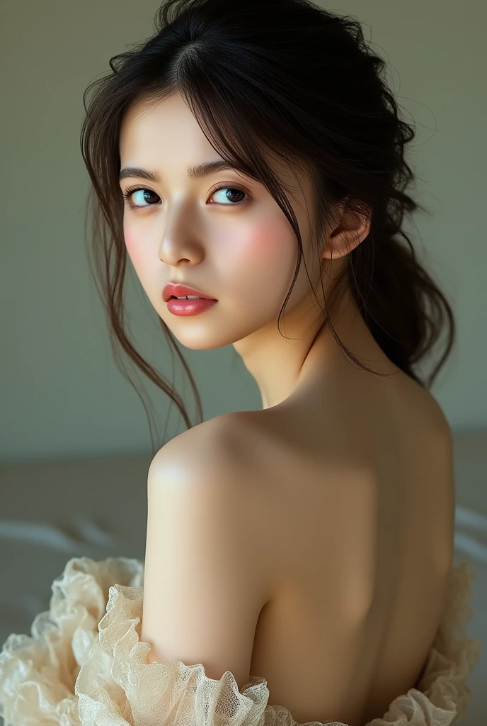 Great style、hairstyle semi long、20Generation of women、Big Breasts、valley、bath、Bathrobes