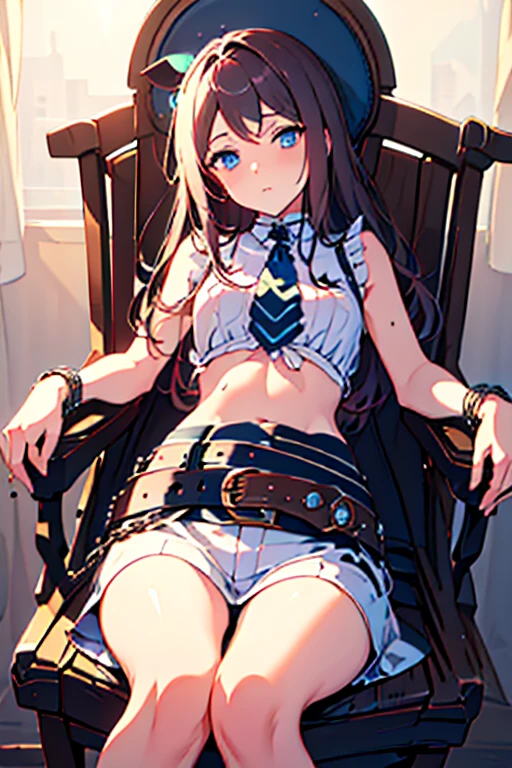 Reisalin Stout is wearing a white shirt. black short skirt Show off your legs