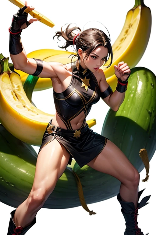 1 sexy woman, 25 yo, (laura matsuda) (streetfighter), cowboy shot, mid distance shot, perfect eyes, perfect body, perfect hands, perfect lips, hourglass body, 34d breast, copa cabana beach, background, extremely detailed, ultra-realistic, dark hair, tanned skin, fit body, muscolar, sensual look, sexy eyes, full body shot ,front view, wearing a micro bikini