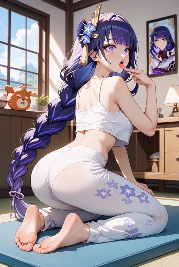 Cute girl, Lilac hair,black bathing suit,Bigchest