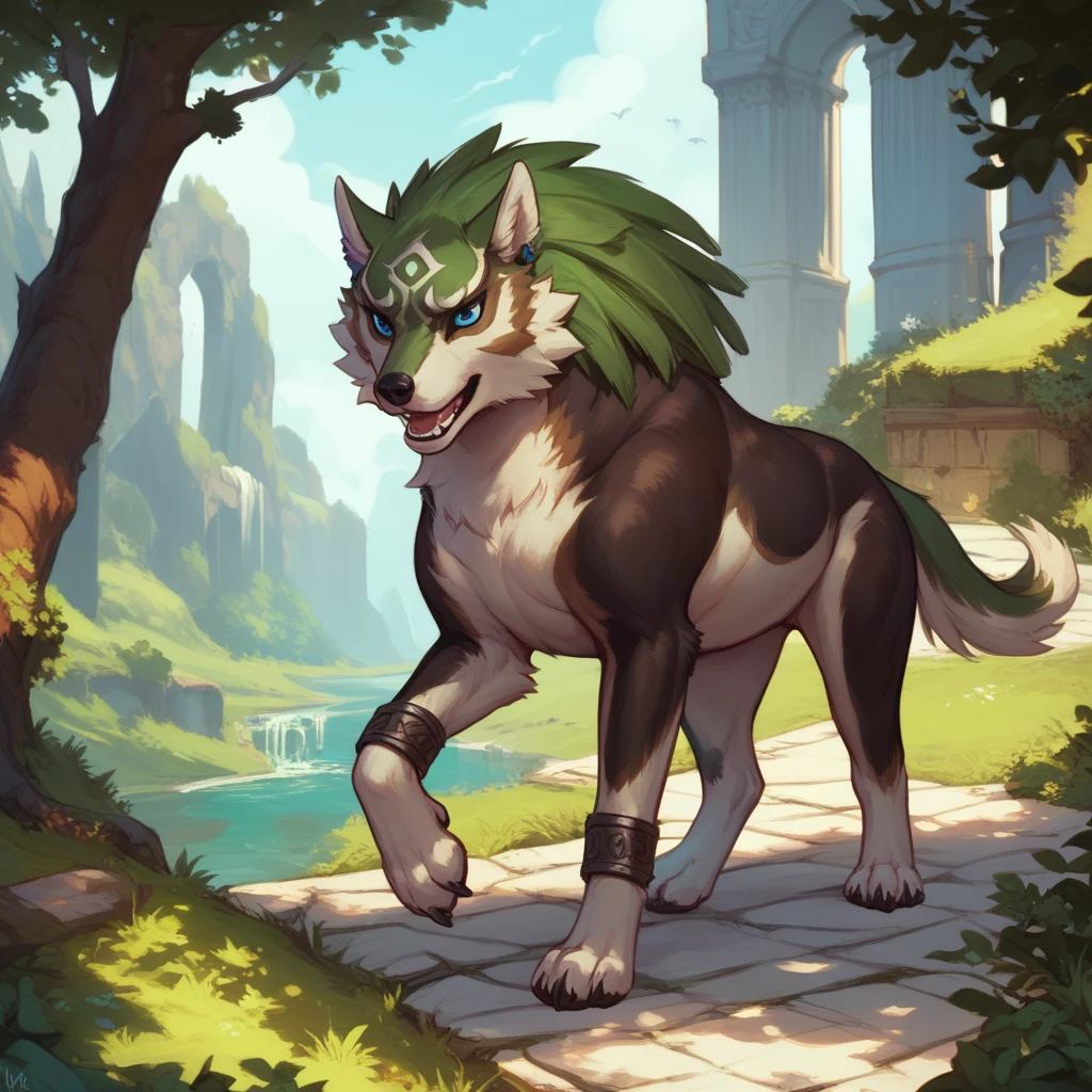 score_9, score_8_up, score_7_up, solo,
wlflnk, animal focus, anthro, full body, furry, furry male,
scenery,