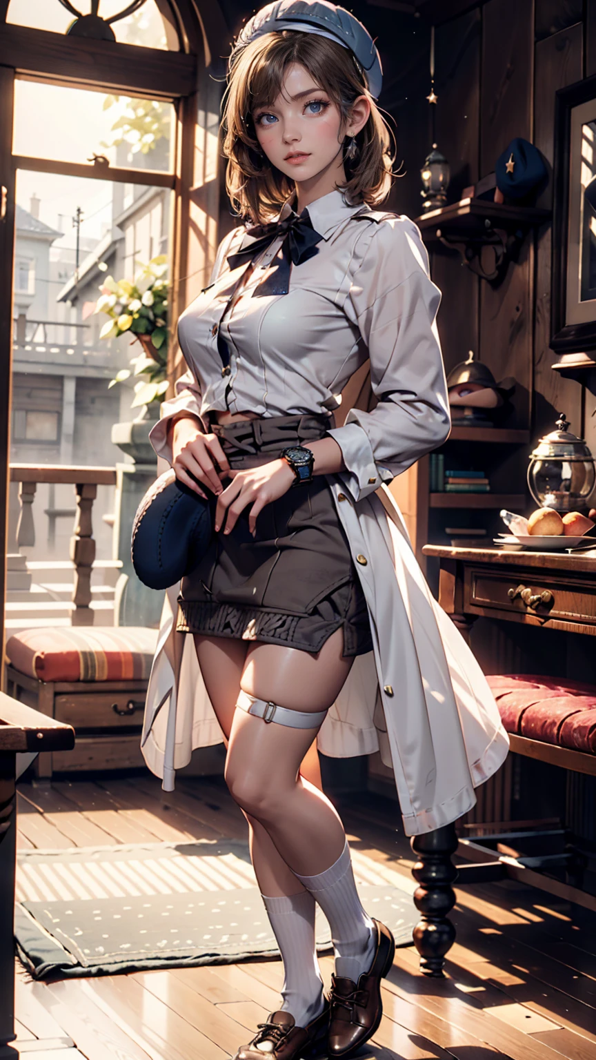 24 year old Caucasian female、Sexy proportions、Sexy、Breasts protruding forward(Rocket Boobs)、Female Ninja(scarf、Jacket、Hakama、Hand guard、stumbling、tabi、Straw sandals)