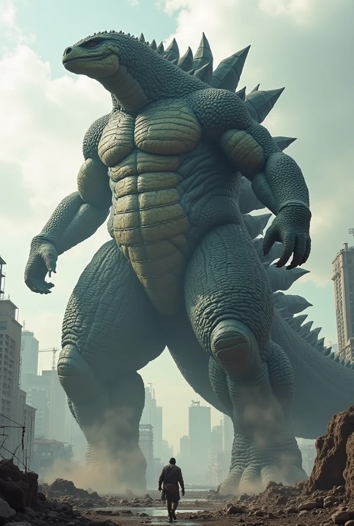 strange godzila with football skin