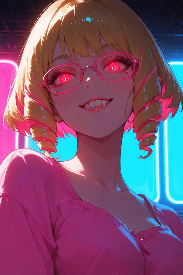 1beautiful girl、A warrior、ren、Beautiful fece、Fantastical、Best Quality、Open mouth, Tongue out, long tongue、Stick out the tongue、akanbe, big eye、kawaii eyes、purple glowing eyes、Long bangs、pale pink long hair、Front view, close up of face and eyes、sharp outline、((up of face))、chin up and look up、teak、lip stick、Colossal tits、