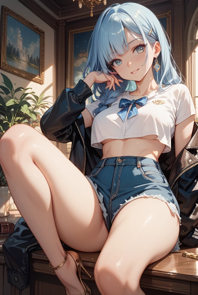 (masterpiece, best quality, ultra-detailed), (beautiful detailed face, beautiful detailed eyes, volumetric lighting),
1girl, solo, (full body, spfloor:1.2), skirt pull, panties,
quiff hair, light blue hair hair, ( dark brown eyes:1.1), small breasts,
(beautiful outdoors at afternoon:1.2), (lens flare, chromatic aberration:1.1),