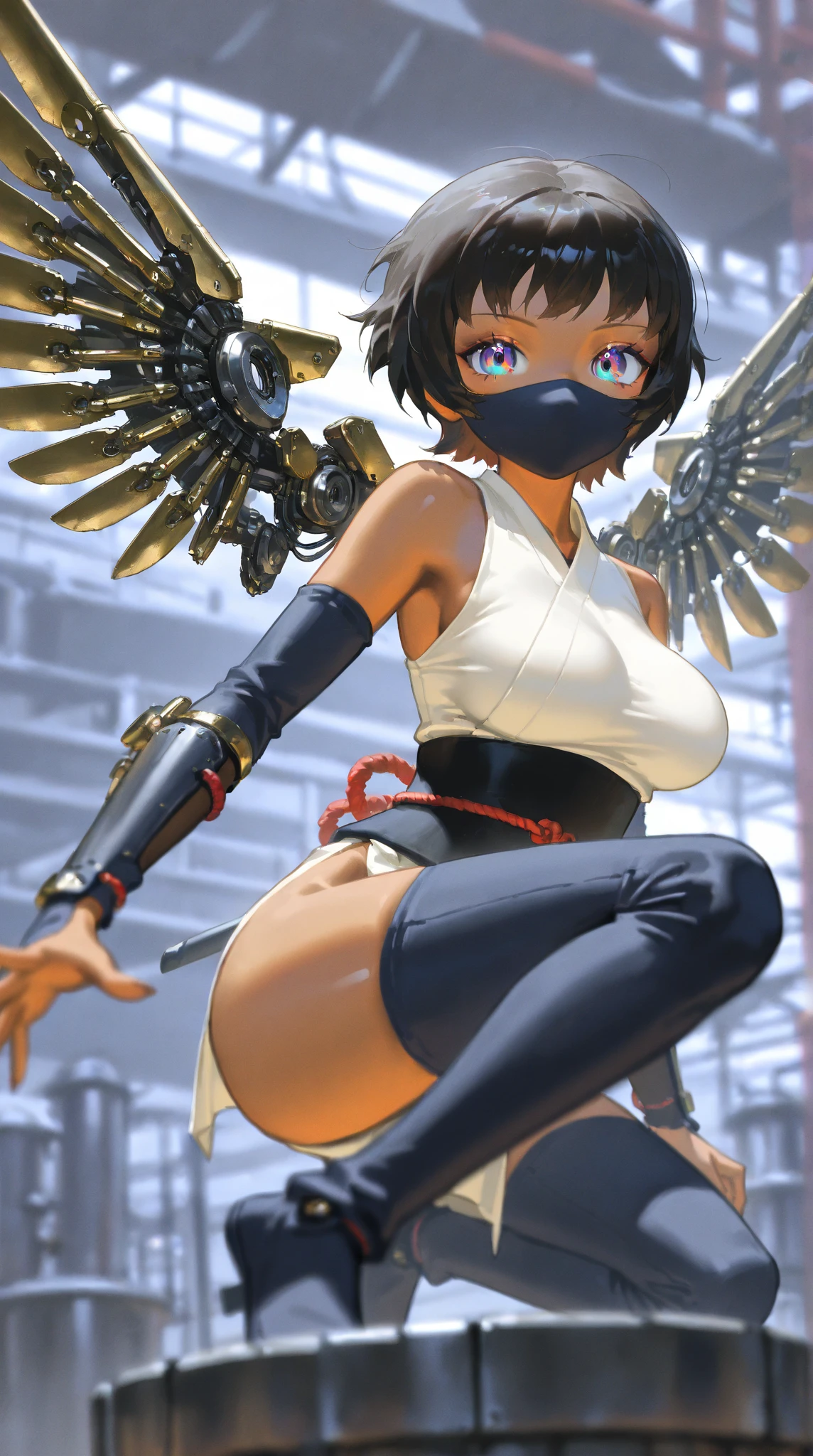 (best qualityer))), (((manga strokes))), (((Headphones))), (((Yellow devices))), Googles in your head, (((tiny thong shorts))), uma Kizi jovem muito bem vestida com roupas modernas de inverno, short top, short jacket with dark fur collar, beautiful and expressive face, slightly-smile, big eyes with long black eyelashes, heavy make-up, chains and zippers spread across clothes, contrasting colours, pose de atitude, hair with a modern and futuristic cut, urban game poster art, dramatic camera angles, graffiti art elements, ((bird’s eye view))), (((best qualityer: 1.4))), (Unbeatable masterpiece), (hiper HD),(CG 8k hyper-realistic), Kizi, (((standing alone))), pirralha violent, (((14歳))), sexly, pose de atitude, work of art, post-apocalypse, (((manga style))), bounty hunter, violent, Manic, the way you want, slenderbody, thin but strong, perfectbody, roupa moderna, advanced technology, neon, sleeves with vertical striped pattern