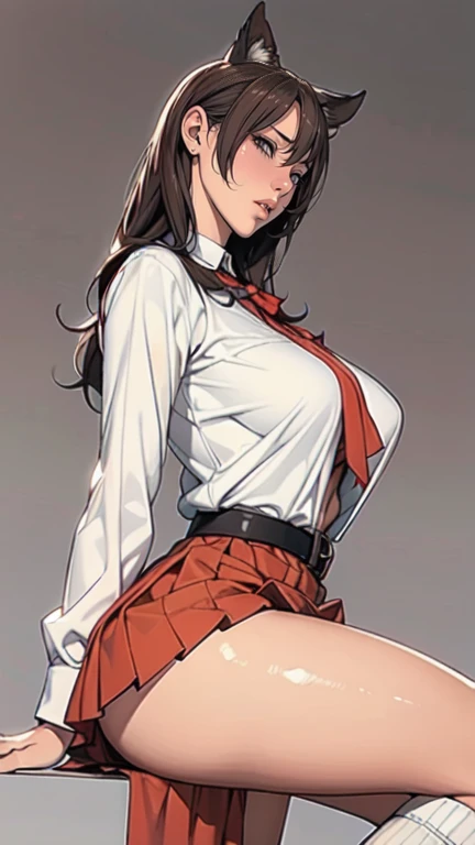 Elizabeth comstock, underwater city, white blouse, black skirt, big breasts, serious look, epic pose, heroic, red lipstick, (8k, RAW photo, best quality, masterpiece:1.2),ultra-detailed, (high detailed skin:1.2), 8k uhd, dslr, soft lighting, high quality, upskirt, (white panties: 2), (visible panties: 2), (lifting her skirt: 2), (spreading her legs: 1.2), big boobs, (sitting: 2)