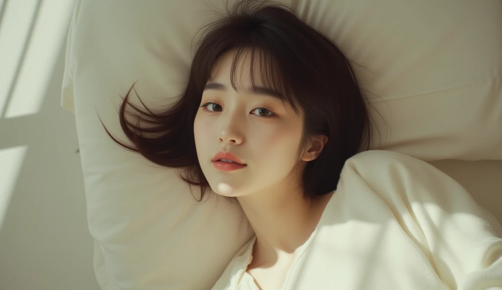 ((highest quality, masterpiece :1.3)), Photorealistic、Ultra-high resolution、Natural skin texture、Hyperrealism、Near Movies、Beautiful Japanese girl in her early teens、One girl、Tight crop top、Lying in bed、Frightened expression、Tears flowing