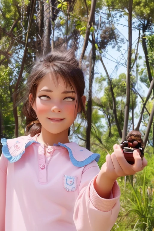 A (((18 tween holding a monkey and a monkey in her arms,))) (((Eri from my hero academia))). Wearing micro skirt. ((And her get hugs with Lewd monkey groping her in jungle)).(realistic arts), intricate, (monkey craves her carnally), nipslip, puffy nip, ((monkey grabbing breasts))