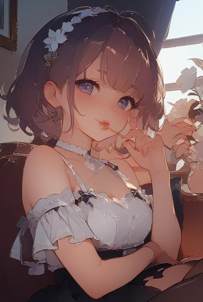 Pure white background,The whole body is visible,Cowboy Shot,satono diamond,umamusume,(Sitting panty shot)、The chest of the clothes is transparent、Looking this way、((White panties are visible))、((Small Bust))、Sheer clothes、Black pleated mini skirt、Black knee-high socks、loafers,(highest quality、4k、8k、High Resolution、masterpiece:1.2)、Super detailed、(Photorealistic:1.37)、Portrait、Sharp Focus、feminine、delicate、White skin、Subtle curves、Gentle expression、Soft lighting、Bright colors、Artistic atmosphere,