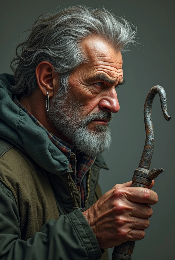 Old man with the scary all black pipe, very scary, it's frightening