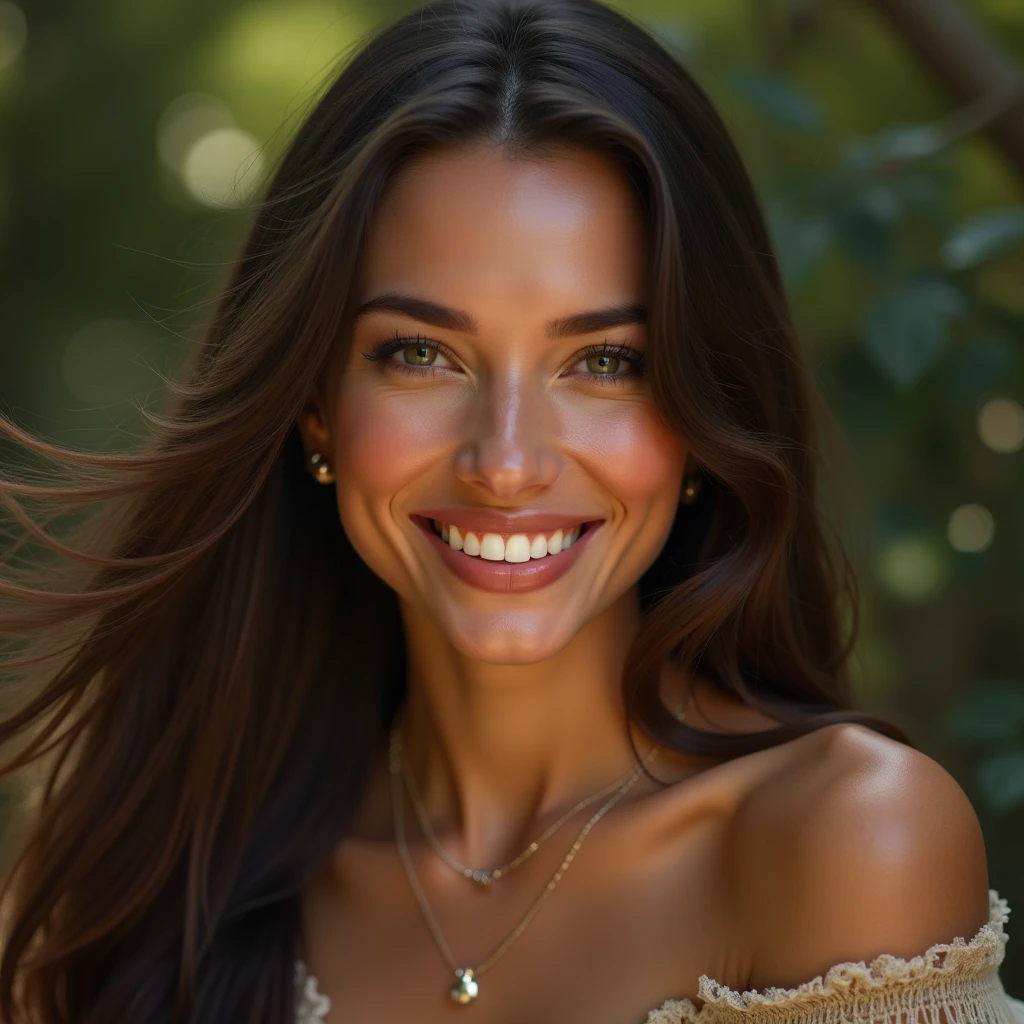 Create a photorealistic image of a woman resembling Emily Ratajkowski
