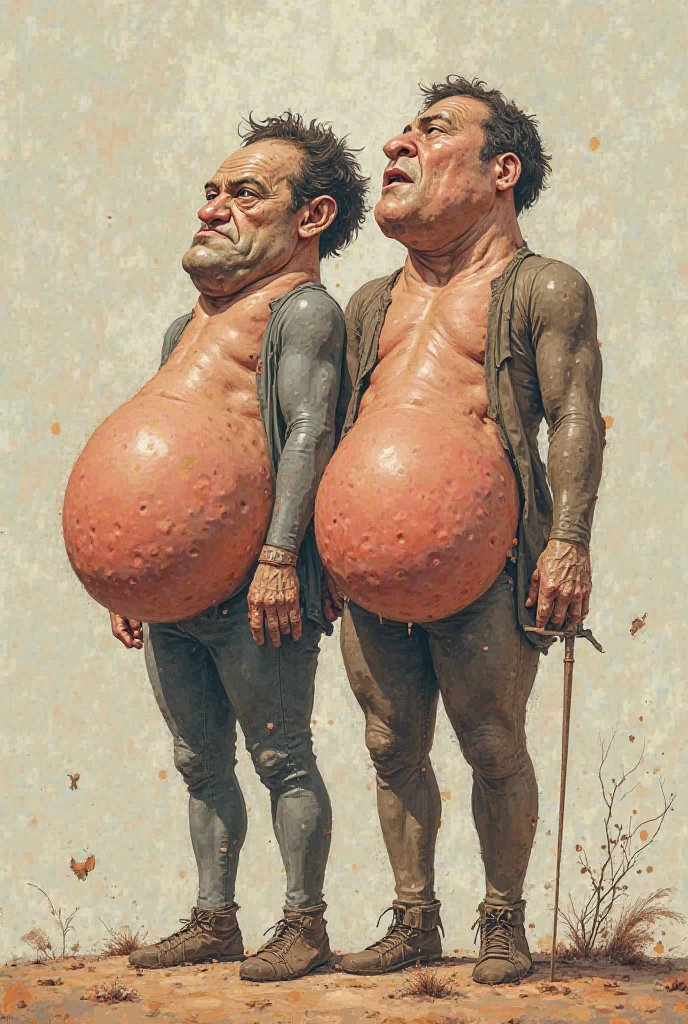 Two giant human testicles