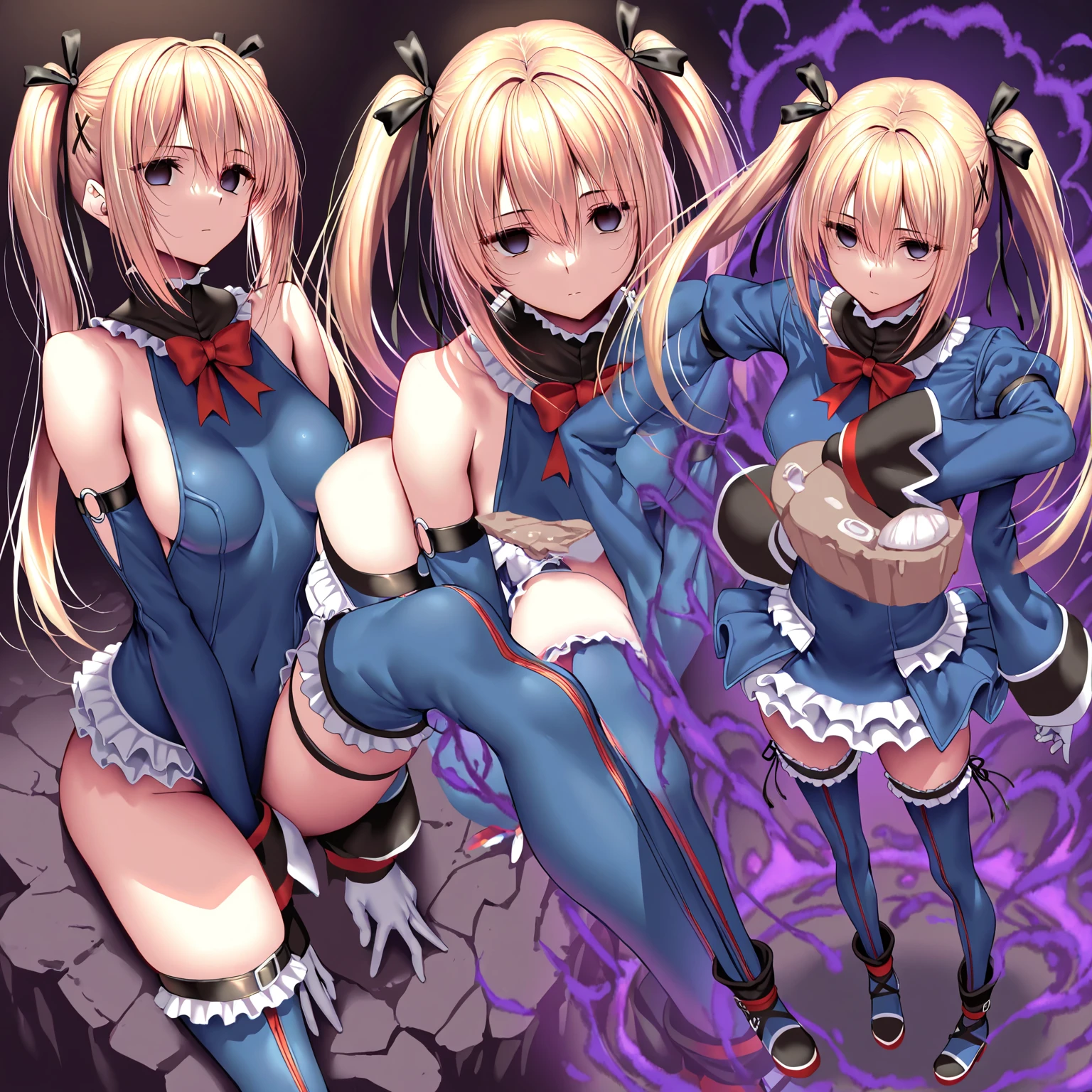 (masterpiece),Highest quality, carmine, One girl, skinny, (Blue bodysuit:1), belt, blush, Not reconciled, Cowboy Shot, village, null, Make a fist with both hands, Dark look, (Clenched_teeth:0.5) ,(nsfw,Half naked,Nipples,Bukkake,Full of love juice,Ahegao,Creampie,Full Nelson)