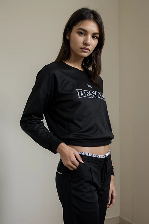 20 year old woman, in sportswear, sexy, on the stairs.