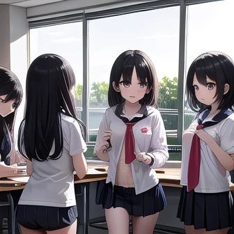 A 33-year-old female teacher and s、Be surrounded by crowds、Undressing、Frightened expression、More than one person、Black Hair、pubic hair、underwear、Filming location(camera)
