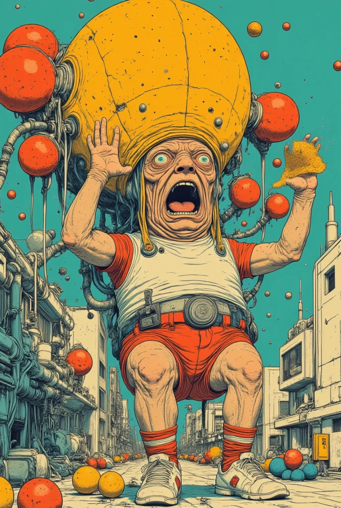 Carl Brutananadilewdki, playing Electric Guitar, New York City, Style of Guillaume Renard, digital illustration