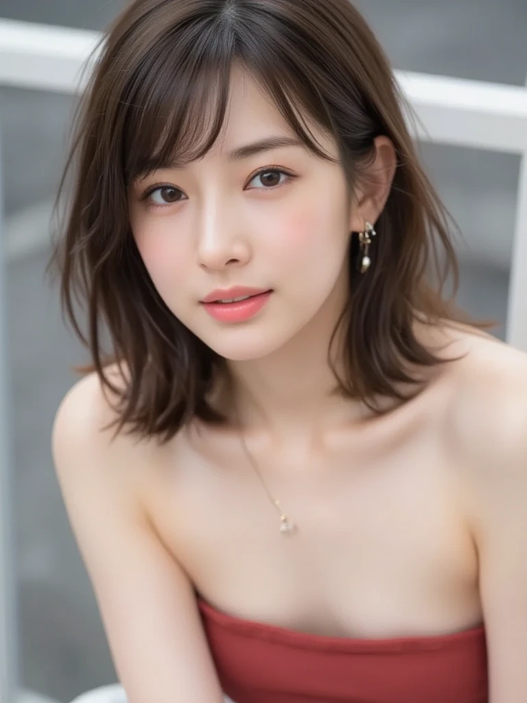 nswf, (wearing :Camisole), ,wearing : shorts,((flat chest:1.3)), {full body:1.4}, Showcasing cleavage, bust size C cup, Top quality, 1 beautiful Japanese woman,very cute,,(18 years old), bob cut, (brown hair:1.5), Ultra-realistic capture, Highly detailed, High resolution 16k close-up of human skin. Skin texture must be natural, With such detail that pores can be finely identified. Skin should look healthy, In a uniform tone. Use natural light and color,