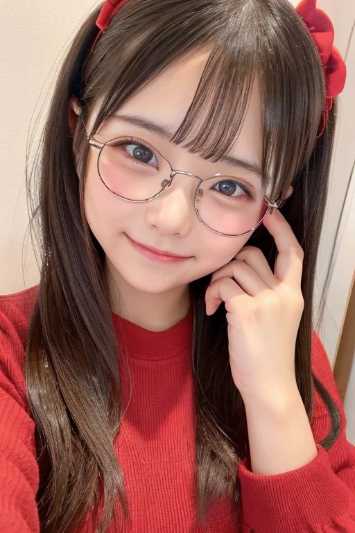 realistic pictures、Highest品質、ultra high resolution、Professional specifications、((とてもロリなprimary の姉妹が手紙を差し出す))、(((Hold the letter with both hands)))、school classroom、sailor suit、((belly button))、short skirt、primary schoolst、10 years old、love confession、pink sq、Very embarrassed、blush、Red-framed glasses、hair ornaments