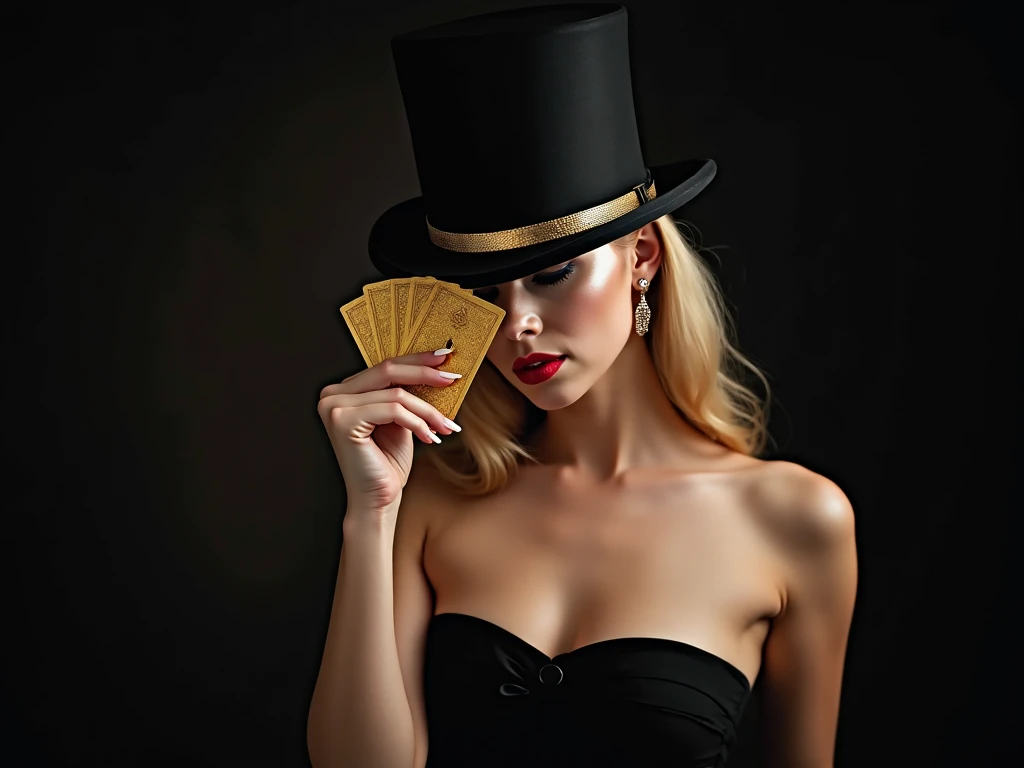 Taylor Swift (age 25) is playing a 'steampunk card shark', (victorian dress breasts over exposed., gadget eyepatch over one eye),
