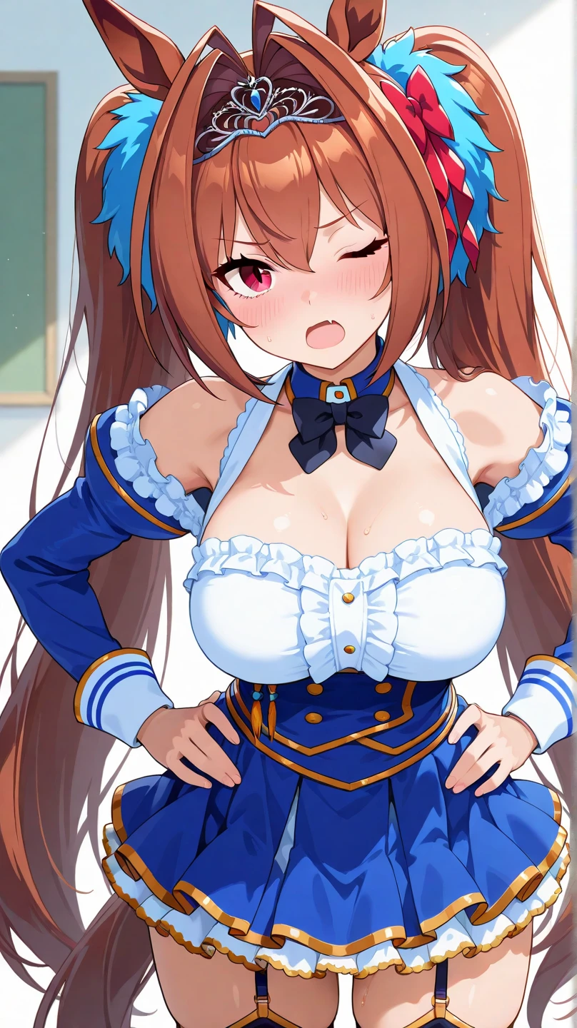 ((pink nipples,nsfw,masturbation,breast milk,inverted nipples,aroused,topless,show off nipple,panty shot ,spread legs,sexy T-back,curvy,1girl)), solo, Super huge breasts,plump,Whipped thighs,upper body, portrait, smile, ahoge, sidelocks, wide sleeves, hair over one eye, (((Steampunk Maid))), looking at viewer,perfect quality, perfect,high quality,good quality, masterpiece, faultless,HDR, UHD