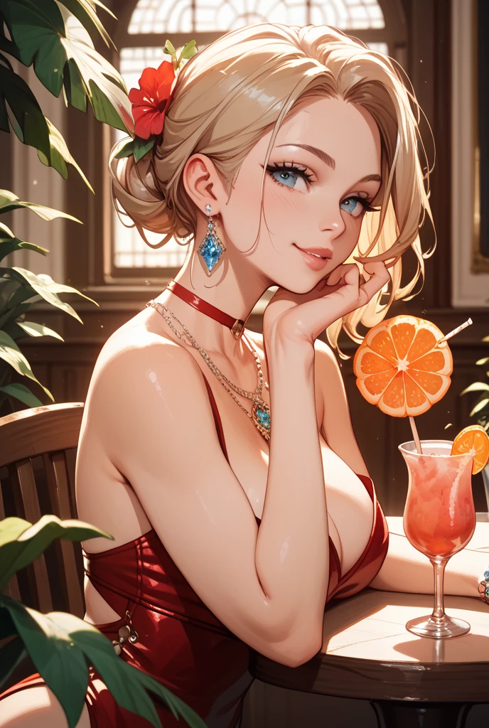 beautiful background and red cocktail glass