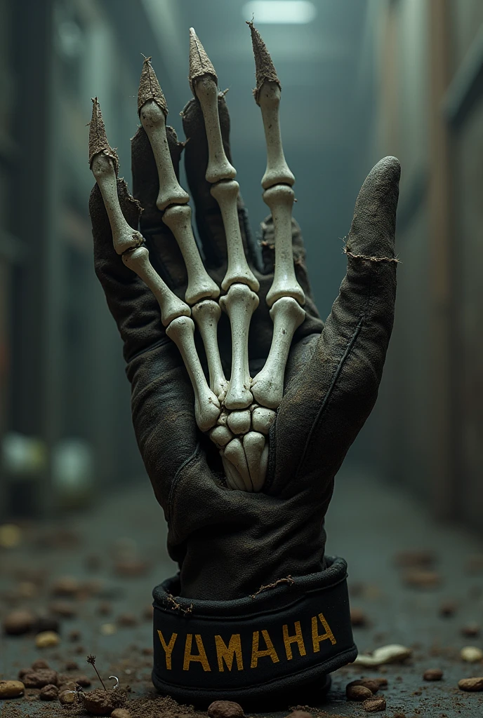A reaper's hand touching a human's finger