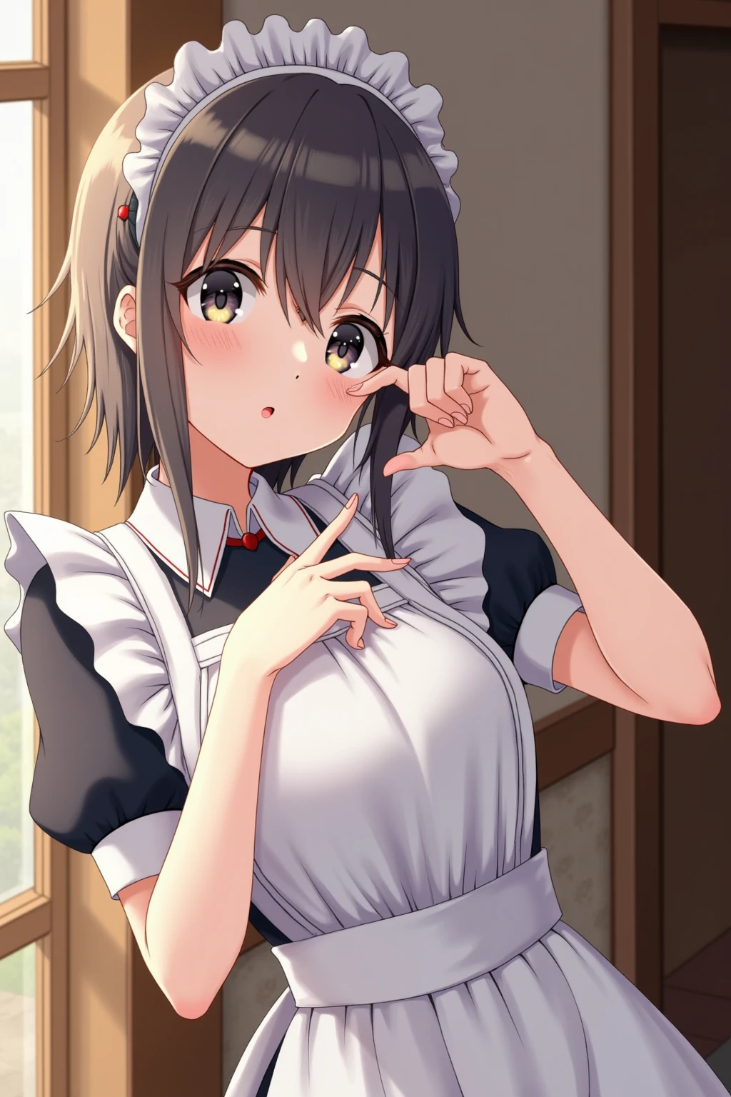 (best quality), (Super detailed), (Best Illustration), (nsfw), (1woman), (Ahegao:1.2), look at viewer, (nurse:1.2), (Big Breasts:1.2), {brown hair, (bob cut:1.2), curly hair, hairs between eyes}, {(detailed eyes), heart-shaped pupils, blue eyes}, sweat, steam, girl trembling with sexual climax,
