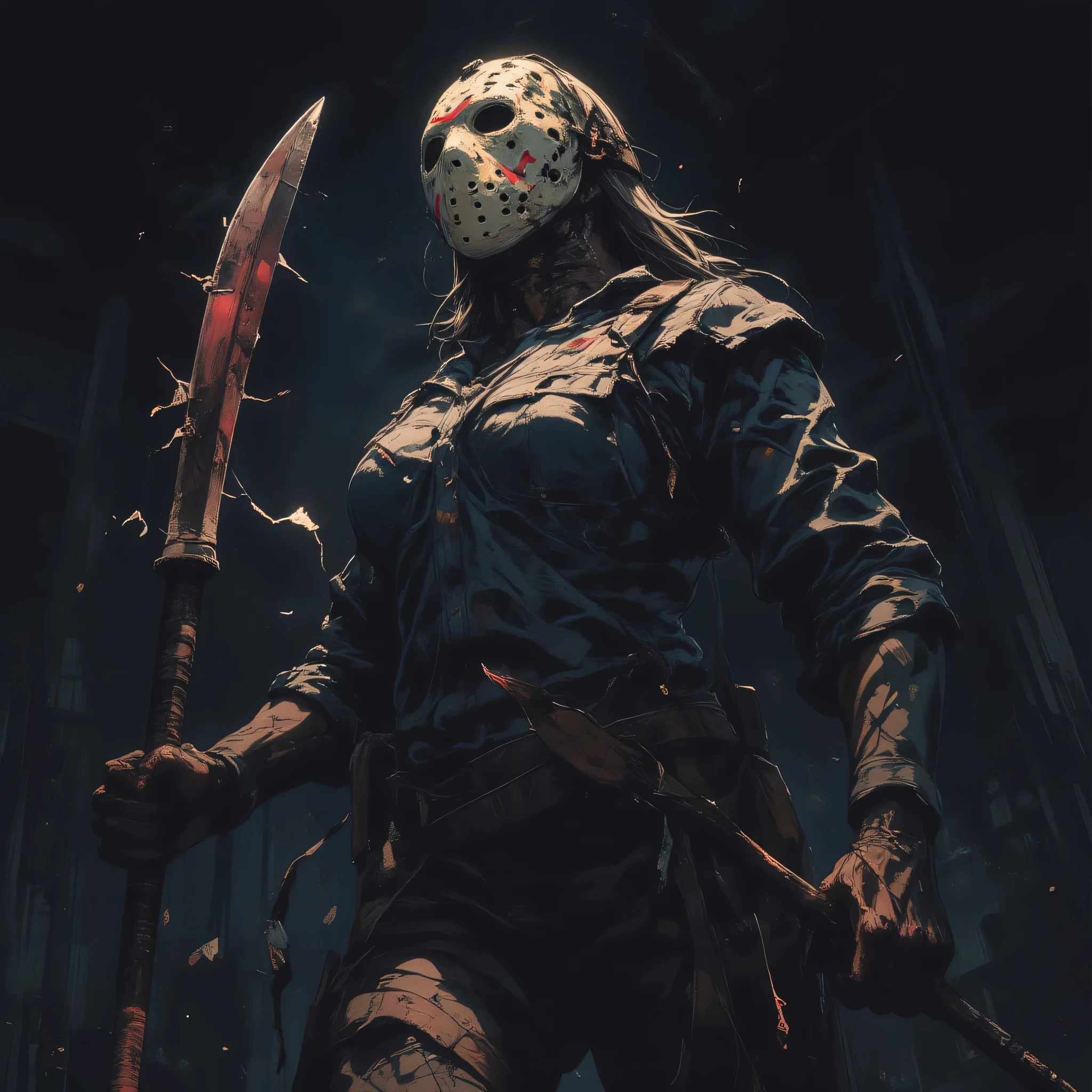 30-year-old woman、axを振り下ろす、 Friday the 13th 、Jason helmet、murderer、Big Breasts、cleavage、Hami Breasts、night、闇night、Destruction、High leg of fluorescence、fear、、Halo、ax、greatest masterpiece、top quality、anatomically accurate、anatomically accurateな女性、anatomically accurateな描写、、Old town 、murderer、confidence、search、Countless Stars、perfect five fingers、steampunk、viewed from the side from the waist、Hami buttocks、全身search、Good and Evil、angels and demons、Evil、 is rampage、tyrant、 moving、axを振り回す、 Impressive、 Sense of Speed 、Watch up close、