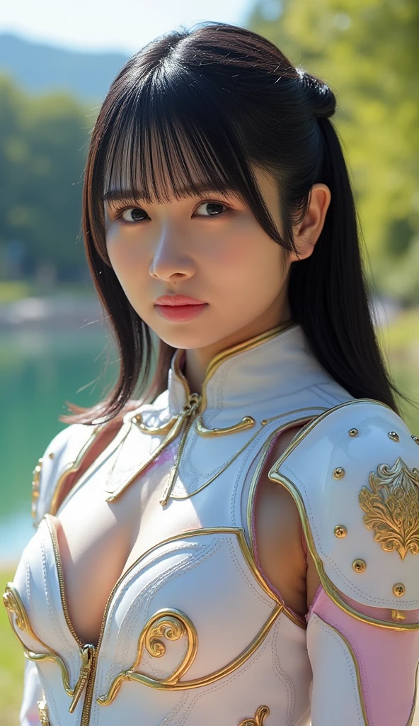 Woman posing in armor, Bikini Armor 女骑士, Girl in Armor, , Bikini Armor, metal armor,Heavy Armor,Metallic Bikini,Metal breastplate,金属製ズボンmetal armor,Gorgeous Female Paladin,awesome armor, heavy shoulder armor,Heavy toenails,Heavy Armor,Perfect Face,Amazingly beautiful,Combat Stance,An arrow is stuck in his stomach,Wounded Body, Fantasy Paladin Female,Bare Belly,Sexy Abs,fair,Dynamic pose, Delicate face, bornきbornきとした目, Skin with attention to detail, Realistic skin detail, Visible pores, sharpなフォーカス, Volumetric Fog, 8k ultra high definition, Single-lens reflex camera, high quality, Photorealism, Photorealism, photograph, ((8k, born, masterpiece: 1.4)), (Professional photograph, sharp:1.2), ((Photographed from head to thighs)), Perfect dynamic composition, (Natural light), (Soft Shadows), (Perfect body:1.4, Slim Abs:1.2), Highly detailed face and skin, The perfect Asian, White skin, (Delicate skin:1.3), (Perfect glowing skin:0.6), Beautiful Eyes, Round eyes, Pretty face, blush, Glossy Lips, High nose bridge, Shining Eyes, 比例Perfect Face, Real moisturized skin, Exquisite expression, looking at the camera