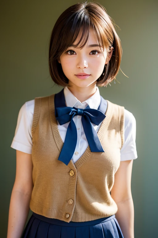 (8k, RAW Photos, Highest quality, masterpiece:1.2), (Realistic, photo-Realistic:1.37), Very detailed,
1 girl,cute, alone,Beautifully detailed skies,Detailed Cafe,night,Sitting,Date,(Red nose),(smile:1.1),(Mouth closed),Large Breasts, seductive smile, Large opening, Professional Lighting, Sony A7R4, Zesse 50mm F1.8,
Medium chest,Beautiful attention to detail,(Collared shirt:1.1), bow tie,Pleated skirt,(short hair:1.2),Floating Hair