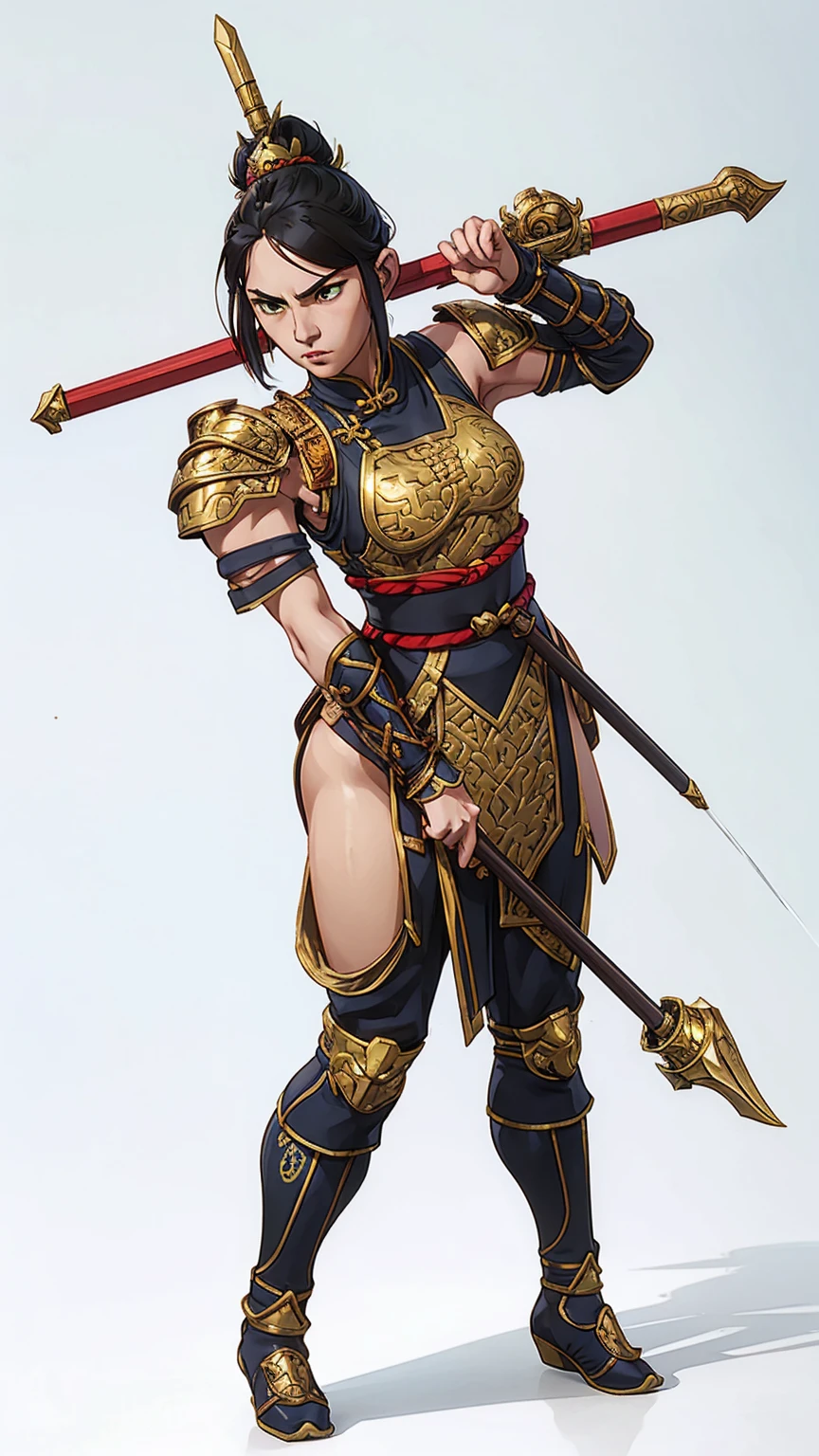 (high resolution, pixel perfect, gorgeous illustrations), (hyper quality, muste piece, etheric: 1.4), (((cowboy shot))), face focus, ((1girl)), (female savage), ((((hairy_woman, pubic_hair)))), (((((open stance))))), cool atmosphere, black hair, (((((very_short_hair, slicked_back_hair))))), Exquisite face, (((((black_lips))))), blush, (((((((muscular_female))))))), (thick thighs, wide hips, Big breasts that are about to burst), fighter, (((wh_chi_armor))), (((highleg))), (((((cameltoe))))), high heel boots, shiny skin, gleaming skin, sweat, simple background,