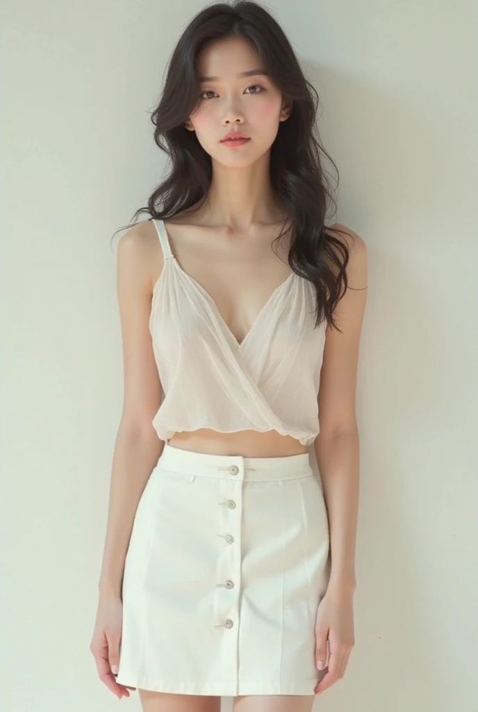 Super detailed、masterpiece、highest quality、ultra high resolution、8K high resolution、Transparency that looks great in photos、fine eyes、Gradation、Anatomically perfect body proportions ,hard disk、nffsw , Nikon Z9 80mm lens , table top、model'stance of、M-shaped legs、Pantyhose up to the waist、Pantyhose up to the waist、squat、light yellow green lace panties、white tight tank top、The dress is made of white lace material、(((See all panties)))、(((i always wear skirts)))、(((raise the hem of the skirt)))、panties focus、too bright natural light、sunlight、detailed lace panty pattern、yellow green plain panties、(((while standing, She lifts up her skirt and shows off her panties to the camera.)))、(((Beautiful alignment and white teeth)))、(((Please raise your skirt higher,、show your panties to the camera)))、Super slim body Gcup bust、Slim model body shape、beautiful posture、The most popular female employees in the company、20-year-old、sparkling eyes、Make your lips shiny with lip gloss、