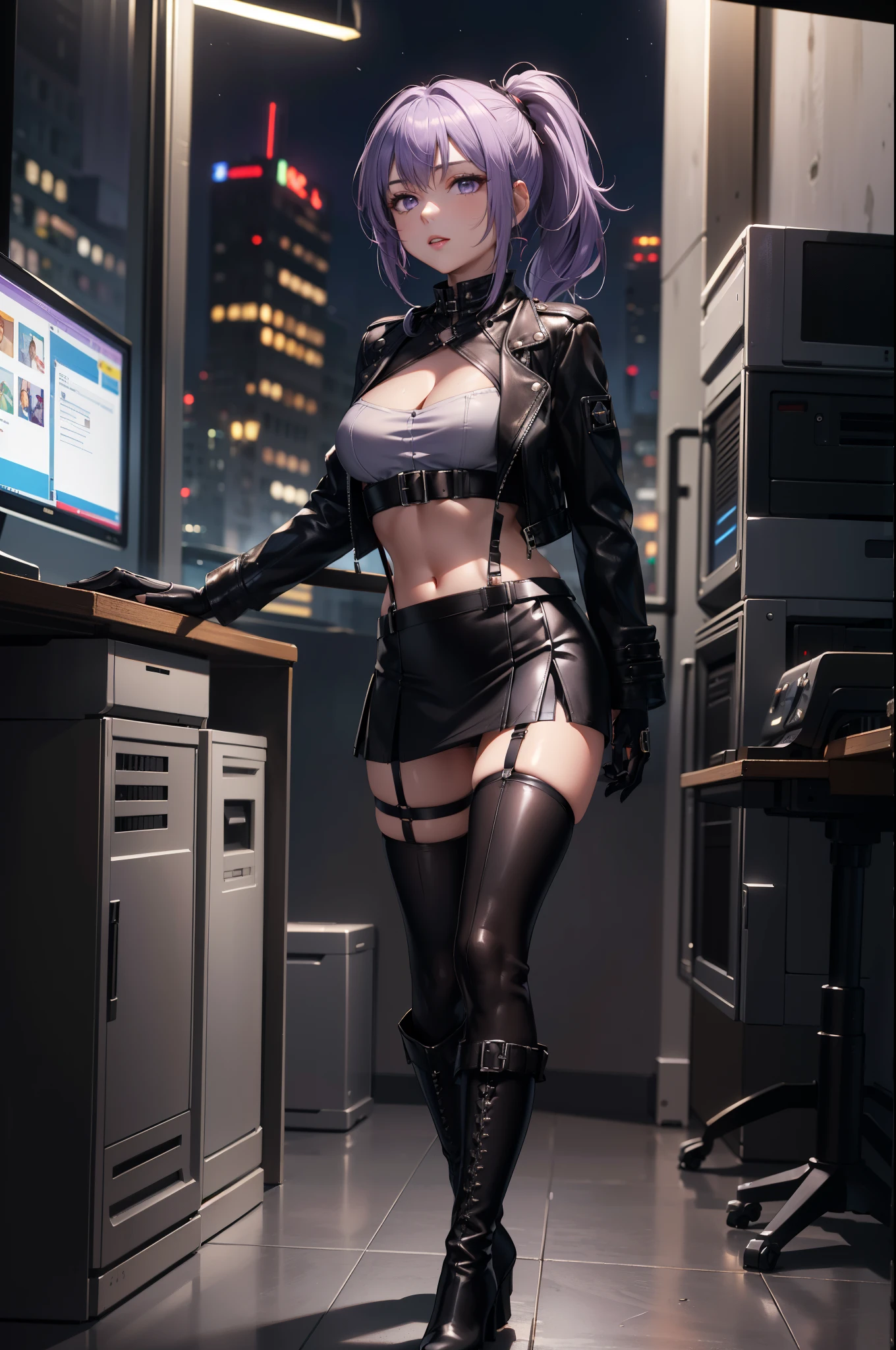 Woman standing with iridescent light,(Super beautiful)、(ultra beautiful faces)、(A detailed face:1.1)、 3 d neon art of a womens body, Neon Noir Background, cyberpunk femme fatale, seductive cyberpunk dark fantasy, cyberpunk strip clubs, In Cyberpunk 20. o Model girl, an oppai cyberpunk, banners, high definition cgsociety, cgsociety masterpiece, Trending on CGSTATION, nffsw、spreads her legs、(Small panties are visible from under the skirt:1.2)、(The pubic area is transparent)、(Clear pubic contours)