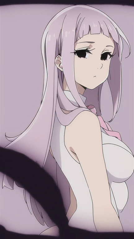masterpiece, best quality, QuinellaPA, standing in a large empty room with large ornate stained-glass windows, absurdly long white hair draped over chest, pretty face, detailed eyes, professional art, naked with hair covering nipples and crotch, <lora:SAO50RS:1>