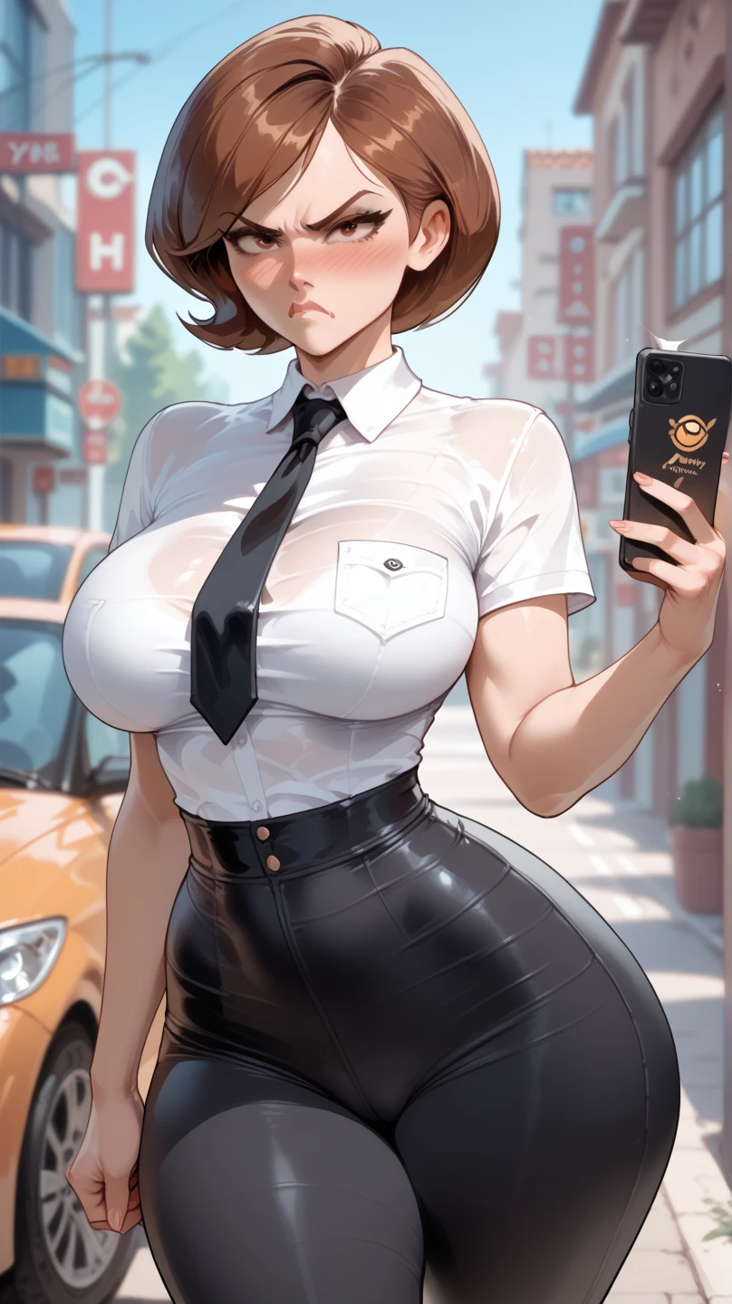 ((best qualtiy)), ((tmasterpiece)), (the detail:1.4), 3D,Complete body, Beautiful image of modern urban woman,cabellos largos dorados,huge tit,Crop topping,Superskirt,heeled sandals