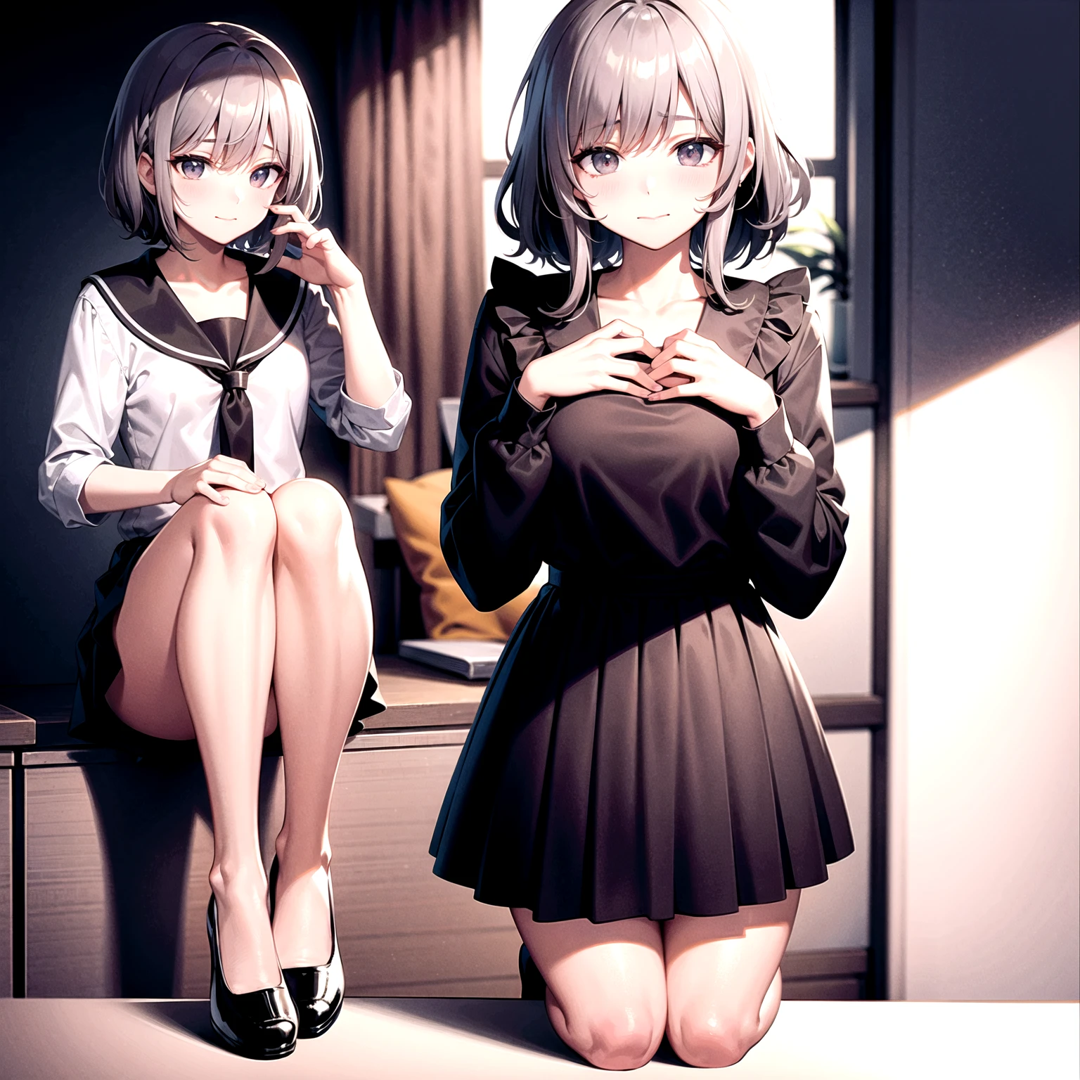 (NSFW1.5)、(4+Girls:1.5), (High School Girl), line up, girls in row, Large crowds, ((see-through langerie:1.4))、((barechested:1.4))、look at viewr, Master masterpiece、top-quality、The ultra -The high-definition、Top resolution、ighly detailed、Professional Lighting、CG Illustration、Thin、Very cute、small tits 、 droolng、(cleavage of the breast:1.2), Dark hair、Semi-long hair、blushed、(Sit with your legs spread on the ground:1.1)、Open legs、Raise your legs、From below、a sailor suit、(Kiss 1.3)、(((nipple1.3)))、 (Rape:1.4), Restraint、Girl having behind her back、 The nipple is visible、Pubic hair is visible、Putting a finger in the butt hole、Dark skin
