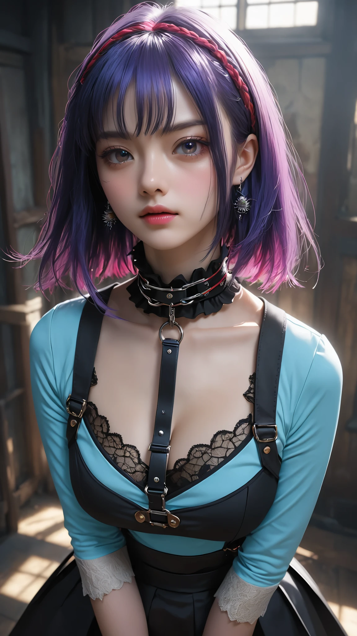 masterpiece、masterpiece、Awards、High Quality、high resolution、high resolution、PORTRAIT、((fenboy))、Colourful long-sleeved gothic lollies _punk、skirt for ears、 ((live-action face))、beautiful face、detailsな描写、 Absurd Details, best light, sharp, sharp image, ultimate,details, extremely details、Particle Effects , beautiful effects, bright colors, neon、 bondage 、超A high resolution 、octane rendering leaning forward、PORTRAIT、 realistic textured face and skin、perfect anatomy、 CGSoation Trends 、 SLR during homework、Original photo、photorealistic:1.keletal shibari :1.2、rope with vib、close-up、 attached、torture:1.2、Punishment、Realistic 3D CGI、Realistic Textured Digital Art、Realistic Faces:1.5、Milk thistle 、Hands behind your back、、