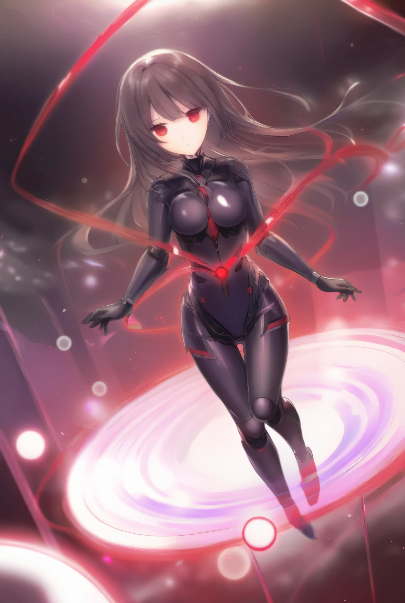 Highest quality　Highest quality　Draw a face carefully　High-definition anime-style face　Super Glowing Skin　Long black hair　Brown leotard　Golden pantyhose　Succubus　lure　smile　Back view　Rear view