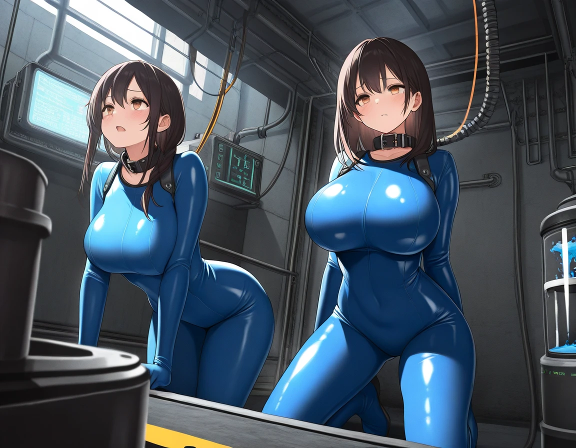 Score_9, score_8_up, score_7_up, score_6_up, score_5_up, score_4_up, source_anime, 2girls, cute Mature female, Japanese, tanned skin, gorgeous accessories, naked, sagging gigantic huge breasts, wide hips, thick thighs, sleeveless, huge areolae, areola slip, black areolae, sideview, detailed eyes, long eyelashes, looking at viewer, in laboratory, ahegao, orgasm, collarbone, head tilt, very hairy stomach hair, showing hairy armpit hair, sweating, bukkake sperm, sperm on armpit, hentai, cum shot, penis, having sex, sex with boy, side view, pov, spreading legs, surrounding crowd, hand behind the head, fecundation mark, breast milking machine, sex from behind, inserting big penis, sex scene, used condom belt, cable tentacles 