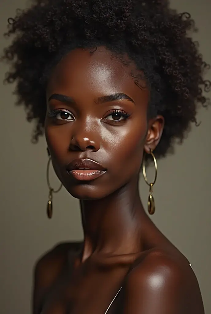 A little black girl with nice and an and who has curls