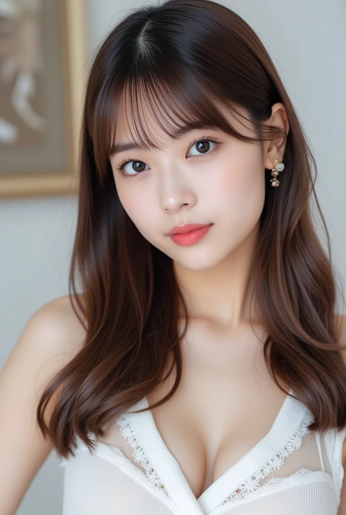 (masterpiece), best quality, perfect face, 1girl, black formal dress, white background, <lora:khunpreaw2-04:1>,