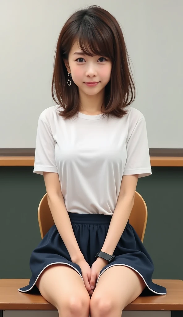 One beautiful woman、Short Hair、, short sleeve