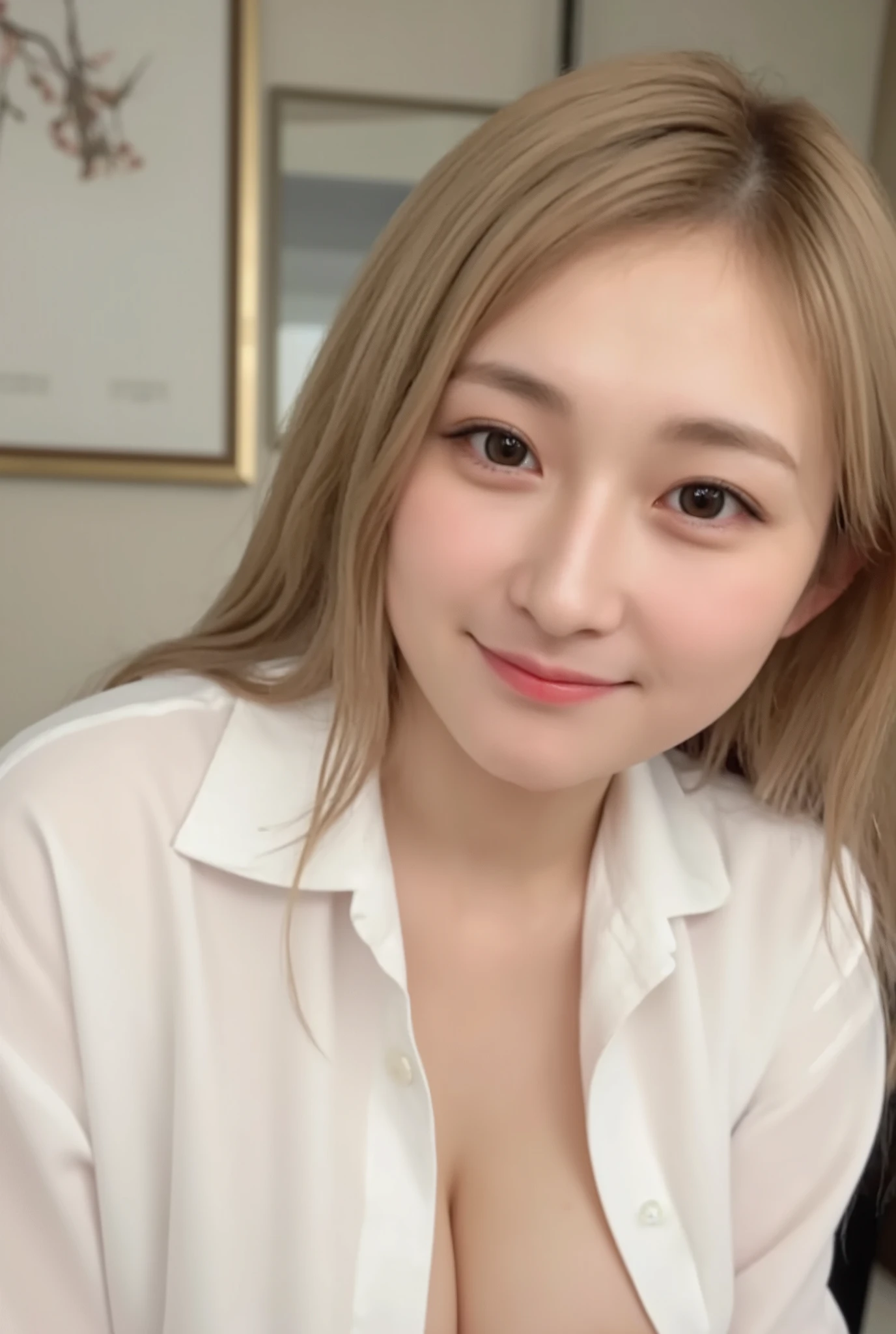 (mature adult woman wearing a leotard1By people),beautiful blonde with breast milk,With bangs,(((super straight hair))),((long hair)), realistic person images in dark waters,Realism,best quality,mastepeice,top quality,Max Video Quality,highest resolution,FINE DETAILS,Beautiful detailed face,black eyes,((realistic skin)),detailed background,( Exact Upper Body),(perfect upper body),(upper body),((Realismのある肌)),(smiles),((((super big )))),((((She is wearing a white shirt and is wearing)))),(((((is sitting on the stairs in a typical house))),((((Large breasts))),(((((that looks at me close to))))),(((((interior))))),(((((is sitting on the stairs in a typical house))))),(((large size breasts))),(((((Inside the house))))),((((highlight your upper body near the cherry blossom tree)))),