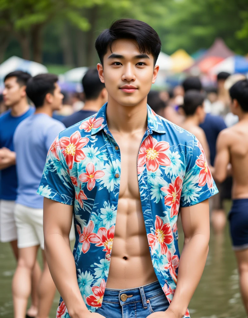 (1boy, photorealistic:1.4, ultra realistic, masterpiece:1.2, best quality, 4k, 8k), 1 handsome 21-year-old male enjoying the new york city gay pride parade wearing only sunglasses and rainbow underwear, full body, celebrating gay pride, gay, rainbows, rainbow flag, gay pride, high energy, happy and fun moments, delicate skin, detailed face, ultra realistic skin, youthful innocence, shot on Nikon d850 50mm, dlsr, RAW, outdoor sunny summer day lighting